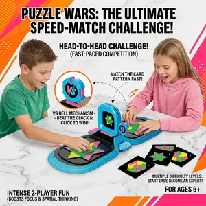 Colorful Creative  Geometric Tangram Puzzle - 2-Player Competitive for Kids, Develops Intelligence, Spatial Reasoning & Logic Thinking Educational and Fun Toy