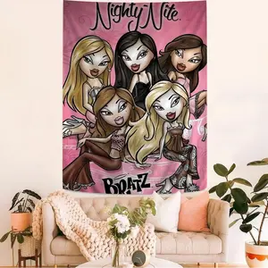 Bratz Doll Classic Anime Printed Large Wall Tapestry Art Science Fiction Room Home Decor Decor Blanket Fun Nap Blanket Bedroom Decor Soft Comfortable Sofa Blanket Lightweight Style