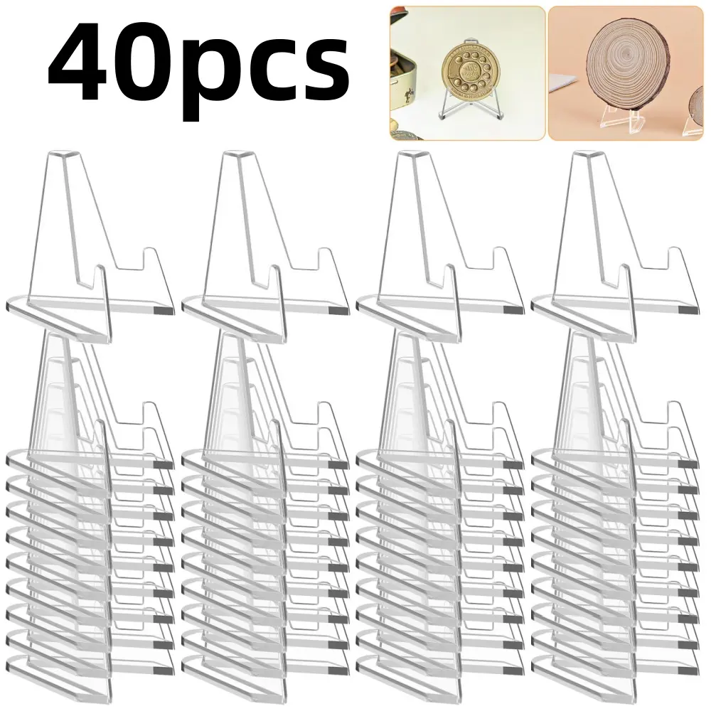 40 pcs Card Display Stand Acrylic Easel Mini Card Stand Clear Mini Easel Stand Holder for Sports Graded Trading Baseball Football Card