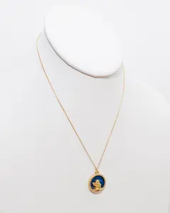 Blue Lapiz Cherub Necklace