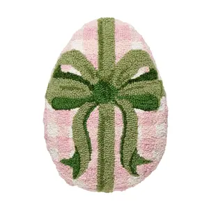 Peking Handicraft Shaped Gingham Easter Egg Hook Pillow