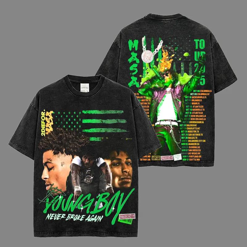 MASA TOUR YoungBoy Never Broken Again Version 14 100% Cotton Acid Wash T-Shirt, Masa Tour Shirt, Team Lil Top Shirt, 38 Baby Shirt, YB Fans T Shirt, Hiphop Merch, Streetwear Y2k Shirt Rap Fan Merch