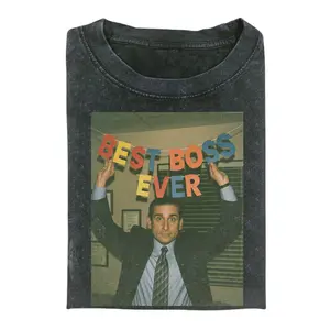 Best Boss Ever Vintage Shirt, Funny Office Boss Graphic Tee, Retro Workplace Meme T-Shirt, Unisex Casual Top, Gift for Coworkers & Office Fans