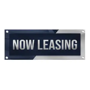 Commercial Property Now Leasing Banner| Real Estate Business Signage | Grand Opening Advertisement | Business Marketing Banner - 48"x18" Vinyl Banner - 4 Corner Grommets - BAN0014
