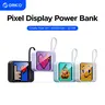 ORICO Mini DIY Pixel Screen Chargeable Portable Charger, 10000mAh Compact Portable Power Bank with Integrated Cable, 25W Fast Charging-Quickcharge 3.0, Custom Pixel Art Display - Cool Tech Gadget for Smartphone (iPhone & Android) Digital-PC