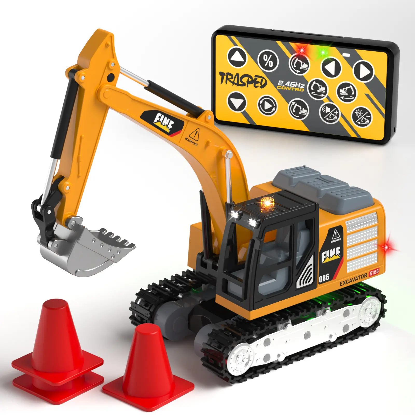 1:64 Remote Control Mini Excavator Alloy Construction Model Toy ...