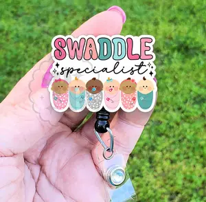 Swaddle Specialist Acrylic Retractable Badge Reel, L&D NICU Badge Reel