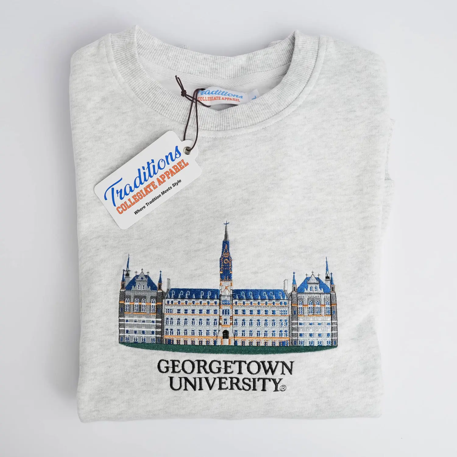 Georgetown Crewnecks, Embroidered Sweatshirt Georgetown Crewnecks, Embroidered Sweatshirt