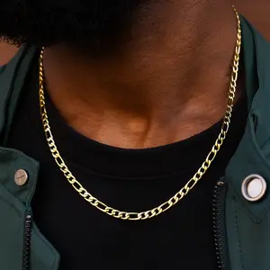 GLD Figaro Link Chain Yellow Gold 4mm | Available in 16-30" Inches Length, Lifetime Guarentee GLD Figaro Link Chain Yellow Gold 4mm | Available in 16-30" Inches Length, Lifetime Guarentee