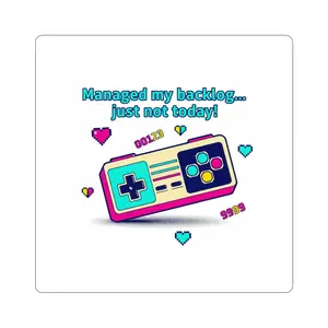 Managed My Backlog Just Not Today Retro Game Controller Sticker | Kiss-Cut