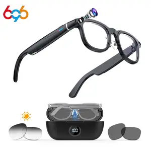 Coucur 2026 New G1-AI 4K Smart Camera Glasses with 6-axis stabilization AI Photo Recognition, Real-Time Translation & Charging Case, ENC noise reduction for Bluetooth Calls,Stylish Travel Accessory, Wearable Smart Glasses-2 pairs of interchangeable lenses