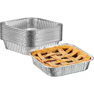 8-Inch Square Aluminum Foil Pans – [25 Sets] (Lids Not Included), Disposable Food Containers for Baking, Cooking, Storing & Food Preparation (Formerly Comfy Package)