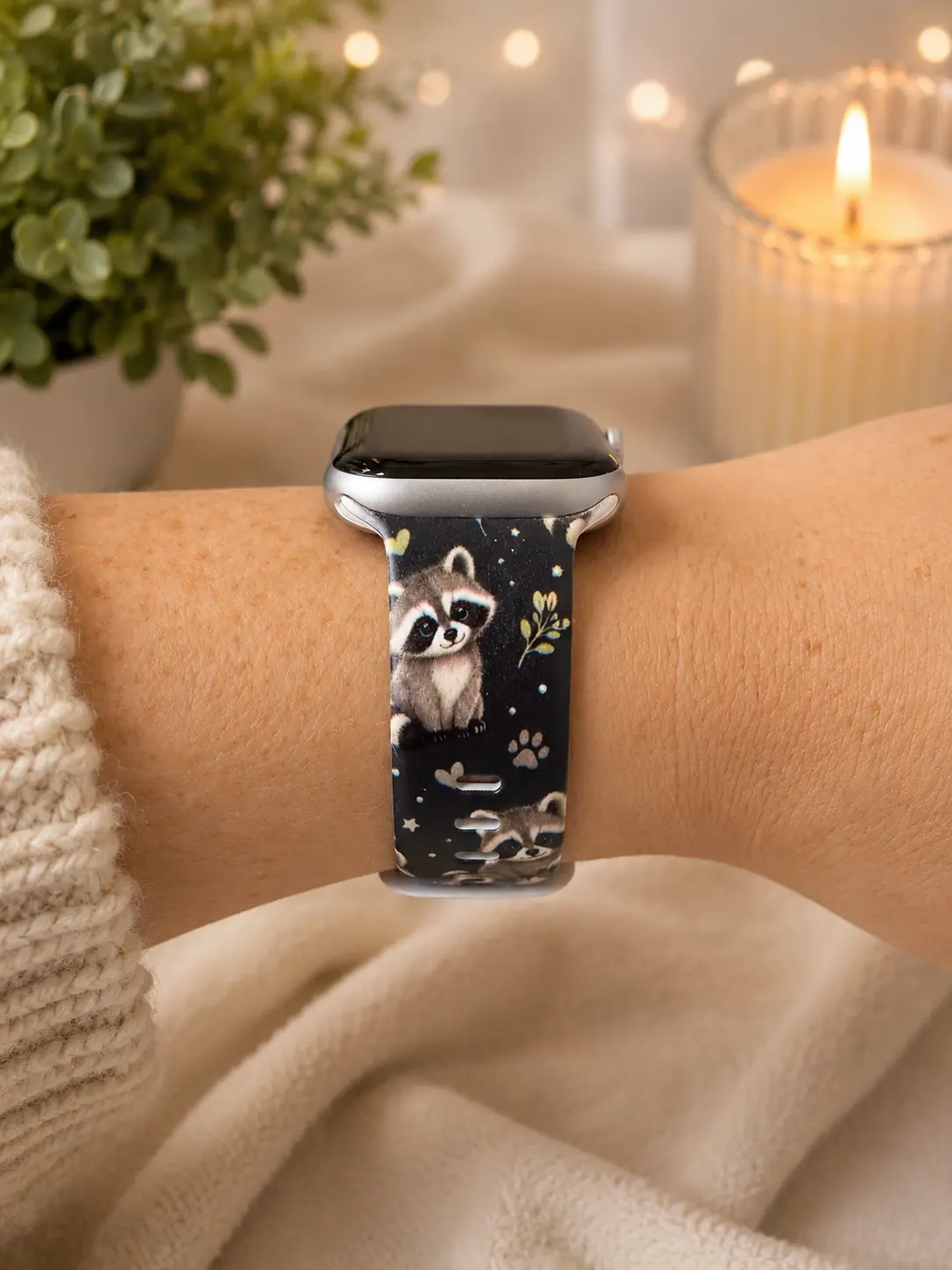 Raccoon Watch Band | Cute Woodland Animal Smartwatch Strap | Compatible with Apple Watch & Samsung Galaxy Watch