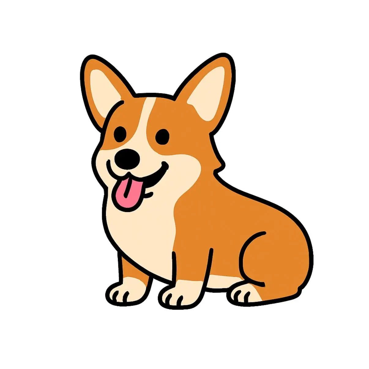 Cute Cartoon Corgi Sticker – Kawaii Dog Waterproof Vinyl