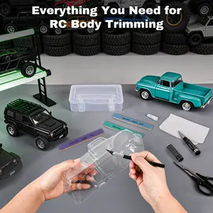 Body Hinge Drill and Body Scissors Set, Replaceable Blades, RC Car Modification Tools, 8-Piece Kit for 0-14mm Drilling and Trimming