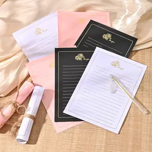 45 Pcs Lined Decorative Stationery Paper for Love Letters Invitations & Weddings - Includes Elegant Writing Pads and Pen Holder