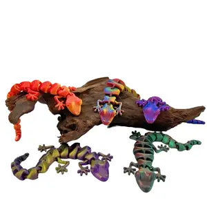 Set of 20 movable lizard figurines — 3D-printed home decor featuring vividly colored lizards that can be freely arranged; desktop figurines and small room/office decorations; suitable as a gift for friends. Dinosaur Design
