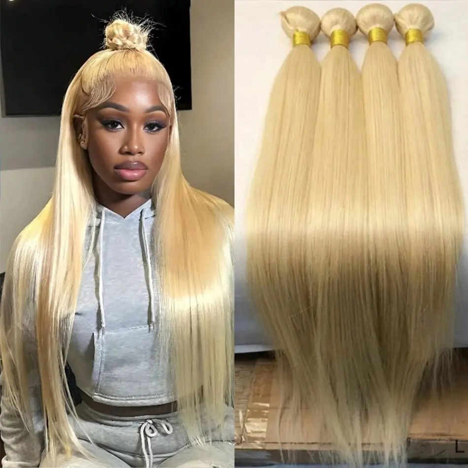 Tuneful 613 Blonde Bundles Natural Straight 3 Bundles Human Hair 613 Straight Hair Extensions Unprocessed Brazilian Virgin Hair Weave Extensions For Women