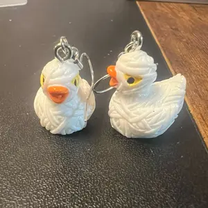 Rubber Duck Halloween Earrings - Fun and Spooky Design