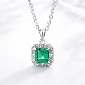 Pamela Green Emerald Moissanite Necklace S925 1.25 CT - Asscher Cut - Lore Jewelry