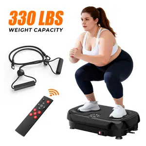 RELIFE Vibration Plate Exercise Machine for Lymphatic Drainage, Full Body Workout Platform with Magnetic Foot Massage & Resistance Bands, 330LBS Capacity Home Fitness Equipment