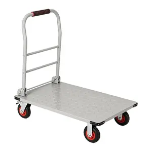 GAOMON Heavy Duty Platform Truck Cart – 1800 LBS Capacity Push Cart, Flatbed Cart & Dolly Cart, 36"X24" Steel Moving Cart with 6" Swivel Wheels & Brakes, Foldable Handle for Warehouse, Garage, Shipping