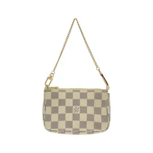 Pre-owned Louis Vuitton Canvas Small Leather Goods Mini Pochette Accessoires Damier Azur Accessories Pouch