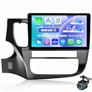 Android 13 Car Radio for 【Mitsubishi Outlander 2014 2015 2016 2017 2018 2019】 with Carplay Android Auto 10 Inch Touch Screen Bluetooth FM RDS/WiFi/GPS Navigation/SWC+AHD Backup Camera [4G+64G/2G+64G]