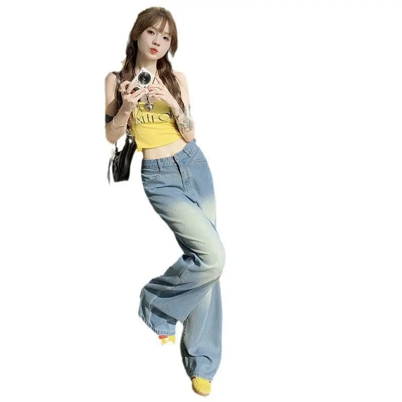 👖 Tencel Wide-Leg Denim Pants – Soft Flow, Street Cool