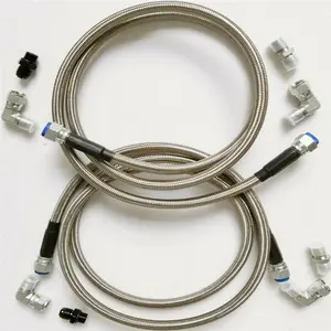 For GM 4L60E 4L65E Automatic Transmission Cooler Lines -6AN Fiber & SS  Braided