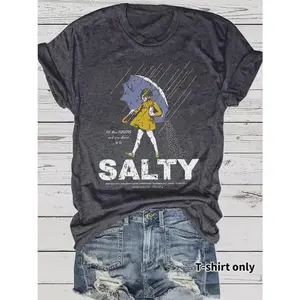 Salty Girl Women's T-Shirt, Classic Casual Short Sleeve Shirt, Fashionable T-Shirt, Gifts for Her, Casual T-Shirt, Classic T-Shirt for Women