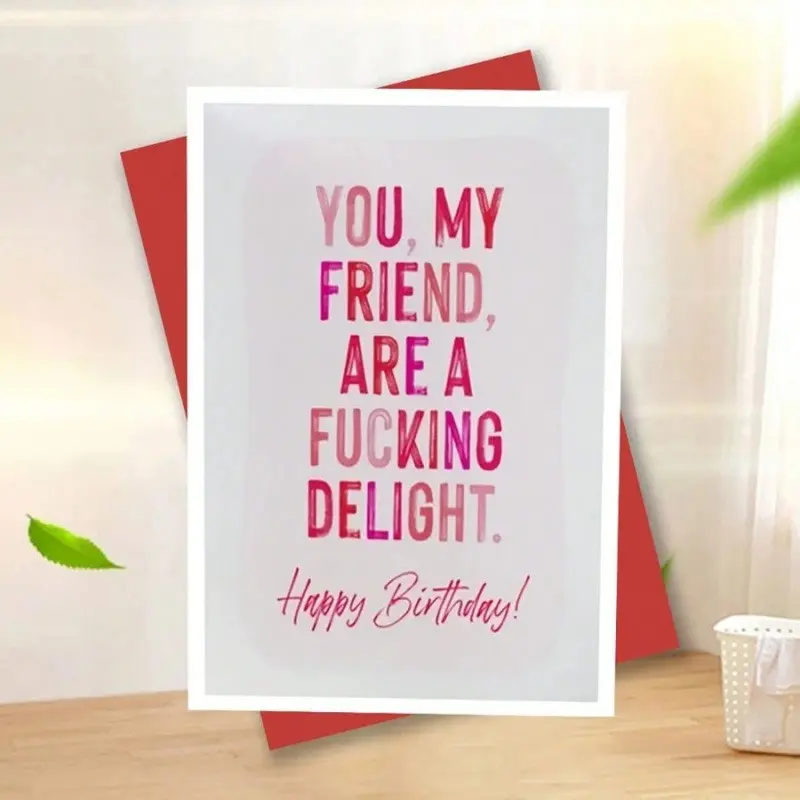 Funny Birthday Card for Best Friend, Humorous Cute Greeting Card, Fun ...