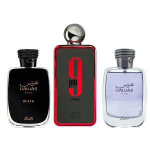 9PM REBEL+ HAWAS BLACK + HAWAS by Rasasi Perfumes (Men) 3.4oz (100ML) - Fragrance Gift Bundle