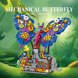 Insect World Mechanical Butterfly Building Blocks – small-piece entry-level educational assembly toy for early learning; suitable for teenagers and adults; a creative desktop decorative piece; ideal as a birthday or holiday gift; collectible building bloc