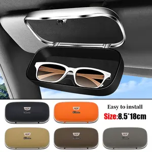 Cadillac Car Eyeglass Case, Sun Visor Texture Glasses Storage Box, Automotive Eye Protection Holder, Scratch-Resistant Organizer