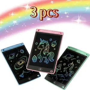 3 Pack LCD Writing Tablets, 8.5" Colorful Drawing Board, Reusable Erasable Electronic Sketch Pad, Mess-Free Travel Activity Toy for Kids, Perfect Birthday Gift for Toddlers & Preschoolers