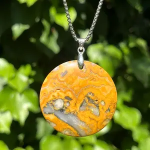 Sterling silver crazy lace agate pendant