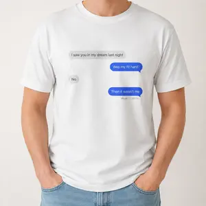 "Was My Fit Hard?" Graphic T-shirt - Text Message Dream Conversation Statement Top - Retro Y2K Vintage Aesthetic Apparel - Soft Breathable Cotton Graphic Shirt - Unique Professional Detail Crew Neck Tee