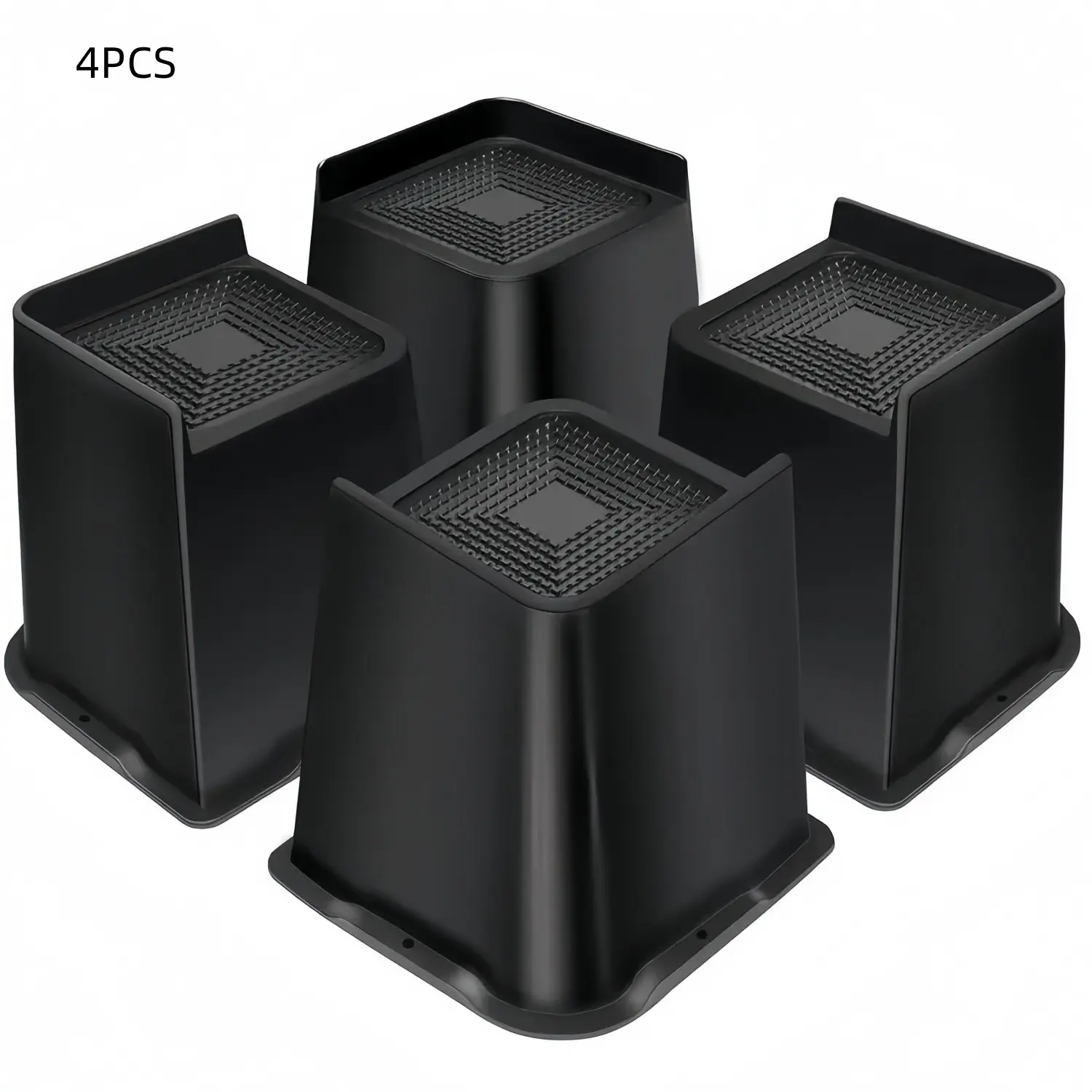 4pcs Height Increasing Pad L-shaped Half Top Spike Nail Bottom Rubber Strip Anti Slip Bed Foot Cabinet Foot Sofa Foot Bed Lifter L-shaped Furniture Lifter Heavy-duty Furniture Lifter, Suitable for Chairs, Sofa Beds, Sofa Tables