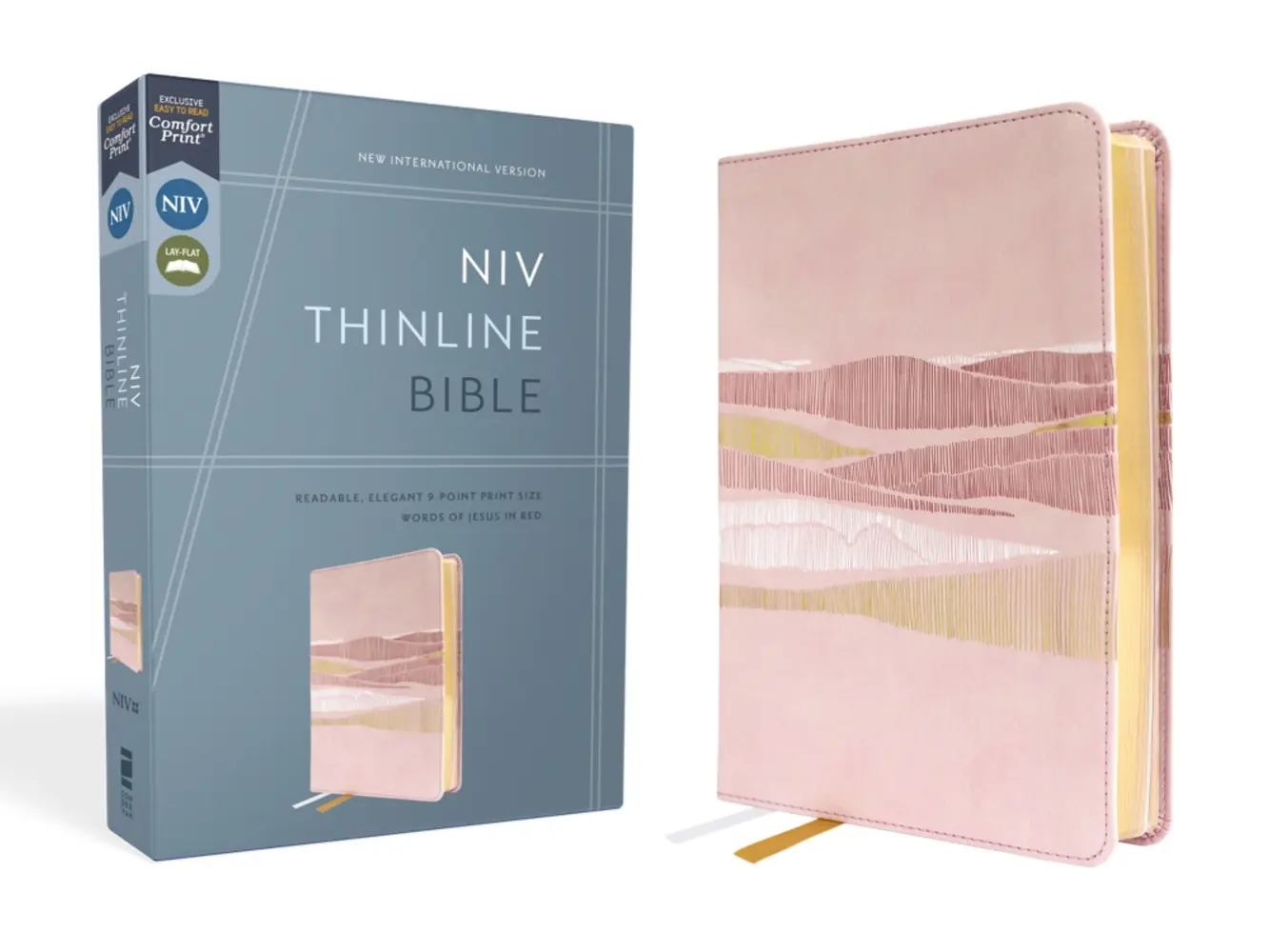 USED Book - Niv, Thinline Bible, Leathersoft, Pink, Red Letter, Comfort Print by Zondervan (Imitation Leather) - english