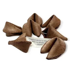 Soeos Chocolate Fortune Cookies, Fortune Cookies Individually Wrapped Bulk, Approx 50 Cookies, Individually Packed Snack Biscuit