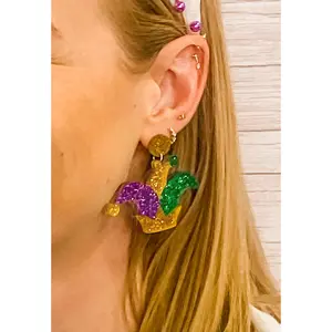 Acrylic Jester Hat Earrings