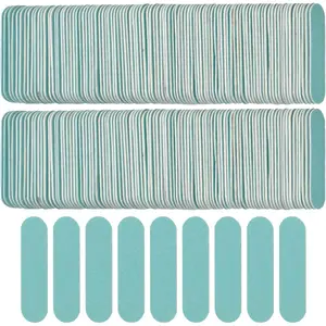 300 Pack Mini Nail File Bulk(180/240 Grit), Disposable Nail Files Double Sided Emery Boards Home or Professional Manicure Tools(Light Blue)