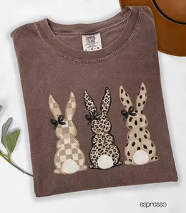 Comfort Colors Easter Bunny T-shirt, Coquette Rabbit Shirt, Women's Easter Shirt, Easter Bunny Shirt, Easter Gift, Rabbit Shirt,Graphic Tee