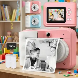 Portable Instant Digital Camera with 2.4" HD Screen, 18650 Rechargeable Battery, High-Quality Photo Printing. Kids Creative Photo Drawing Machine, Perfect Holiday Gift & Daily Present for Children.