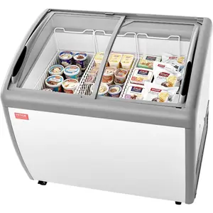 VEVOR Commercial Ice Cream Display Case, 20 Cu. ft Chest Freezer, Restaurant Gelato Dipping Cabinet Top Deep Freezer with Locking Casters, Sliding Glass Door, LED Lighting, Hold 12 Ice Cream TubsVEVOR Super Brand Day