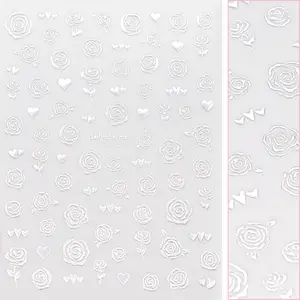 Valentine Nail Art Sticker / Lovestruck Roses / Silver