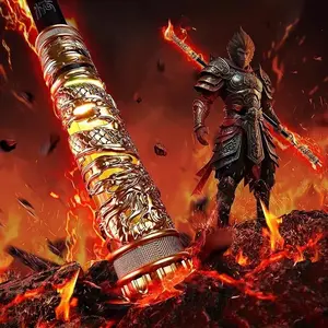 Monkey King Golden Hoop Staff Toy, Voice Controlled Glow Sword for Boys, Kids Retractable Magic Toy lightsaber Sun Wukong Magic Staff Ruyi Golden Cudgel