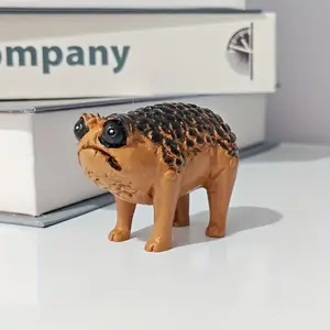 Mini Fantasy African Rain Frog Resin Figurine, Cute Mischievous Creature Statue, Creative Bonsai Landscape Ornament, Art Craft Decor for Home Desk Shelf Indoor Display