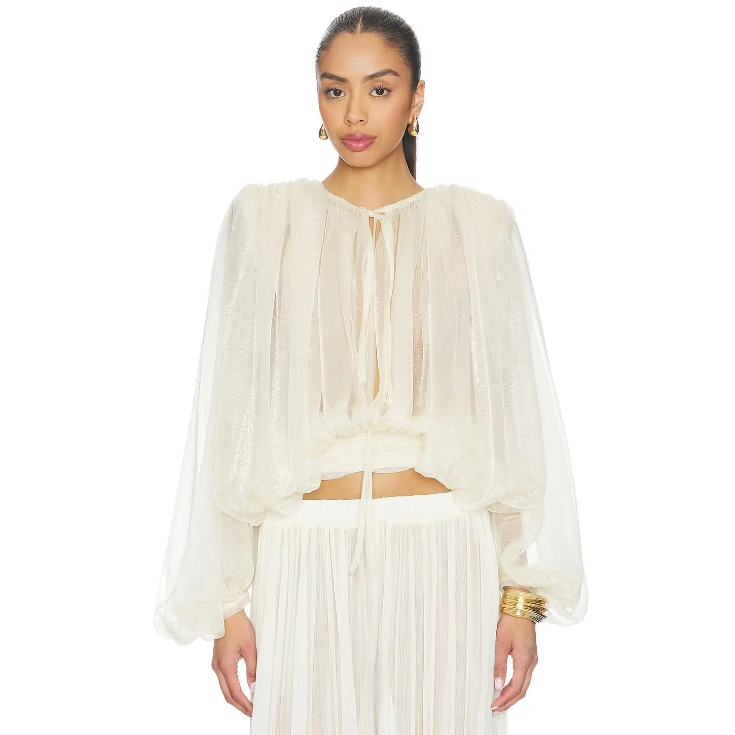Bronx Banco Calia Chiffon Blouse in Cream